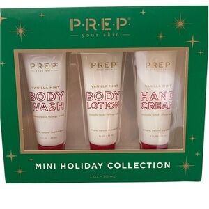 PREP Your Skin Mini Holiday Collection Vanilla Mint Body Wash, Lotion, Hand Crm